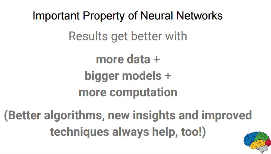 Los resultados mejoran con más datos, modelos más grandes, más computación