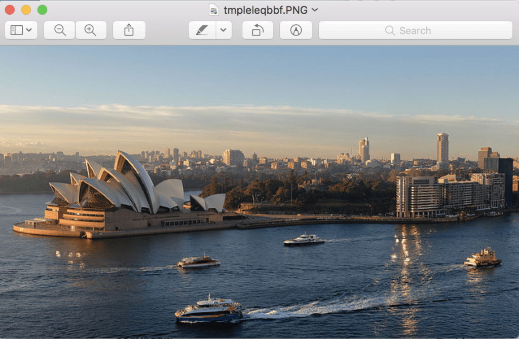 Sydney Opera House Displayed Using the Default Image Preview Application