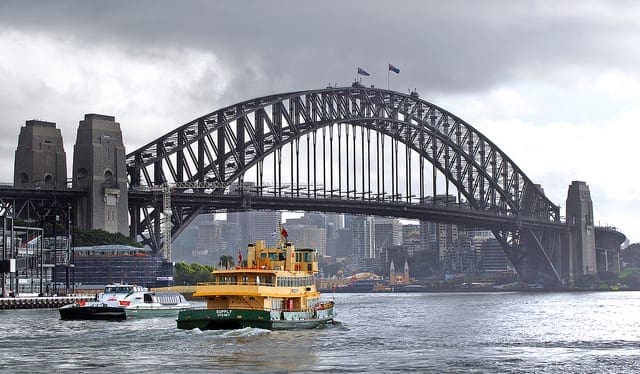 Sydney Harbor Bridge taken by "Bernard Spragg. NZ"