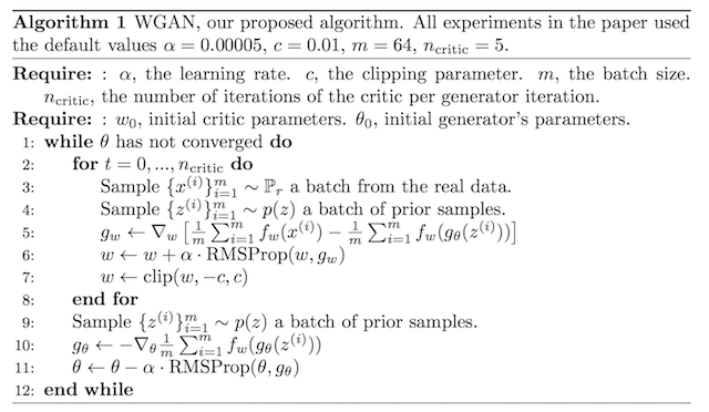 Algorithm for the Wasserstein Generative Adversarial Networks