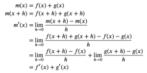 Derivative of the Sum of Two Functions