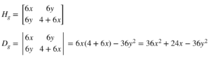 Hessian and discriminant of g(x, y) = x^3 + 2y^2 + 3xy^2