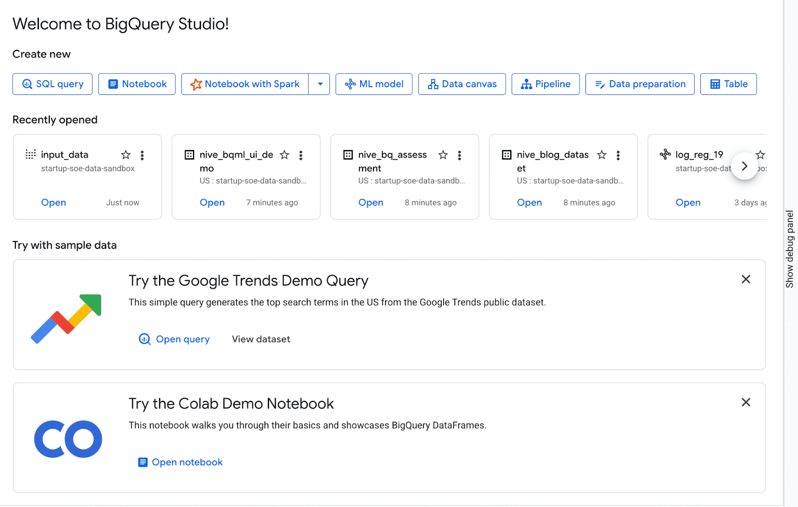 Exemples d'algorithmes disponibles dans BigQuery ML