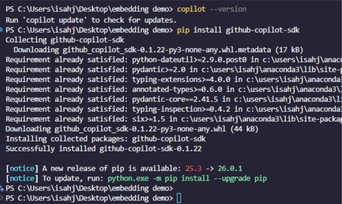 github copilot SDK installation