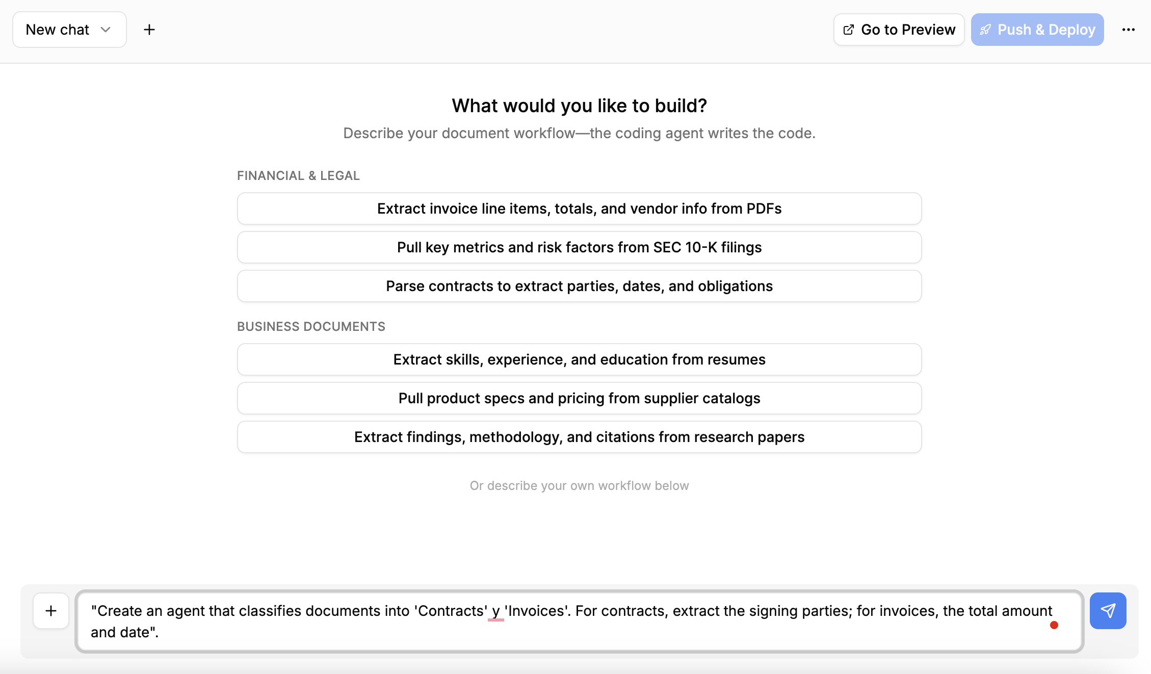 It specifies what the agent should do with a natural language command