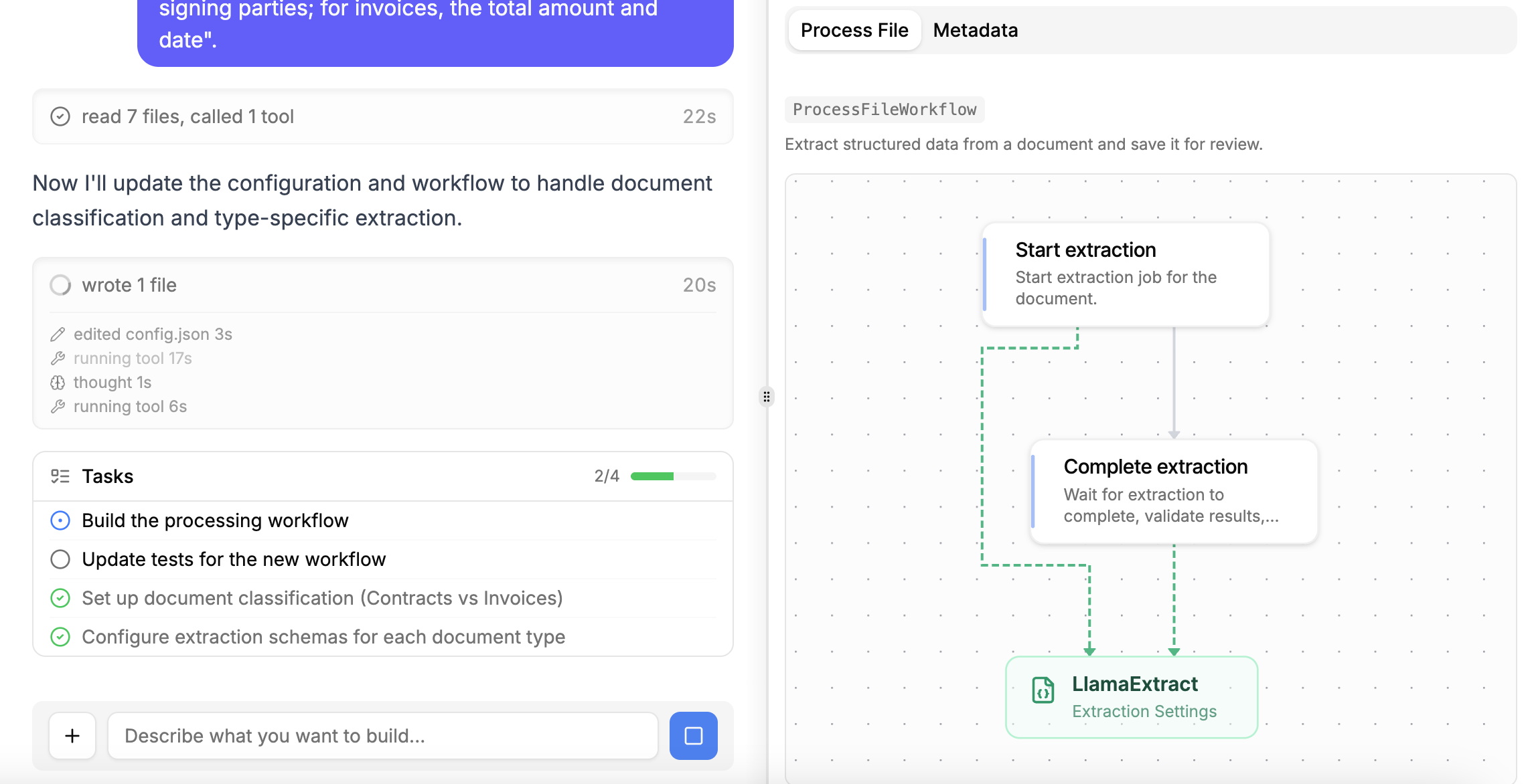 AgentBuilder creates the workflow for our agent