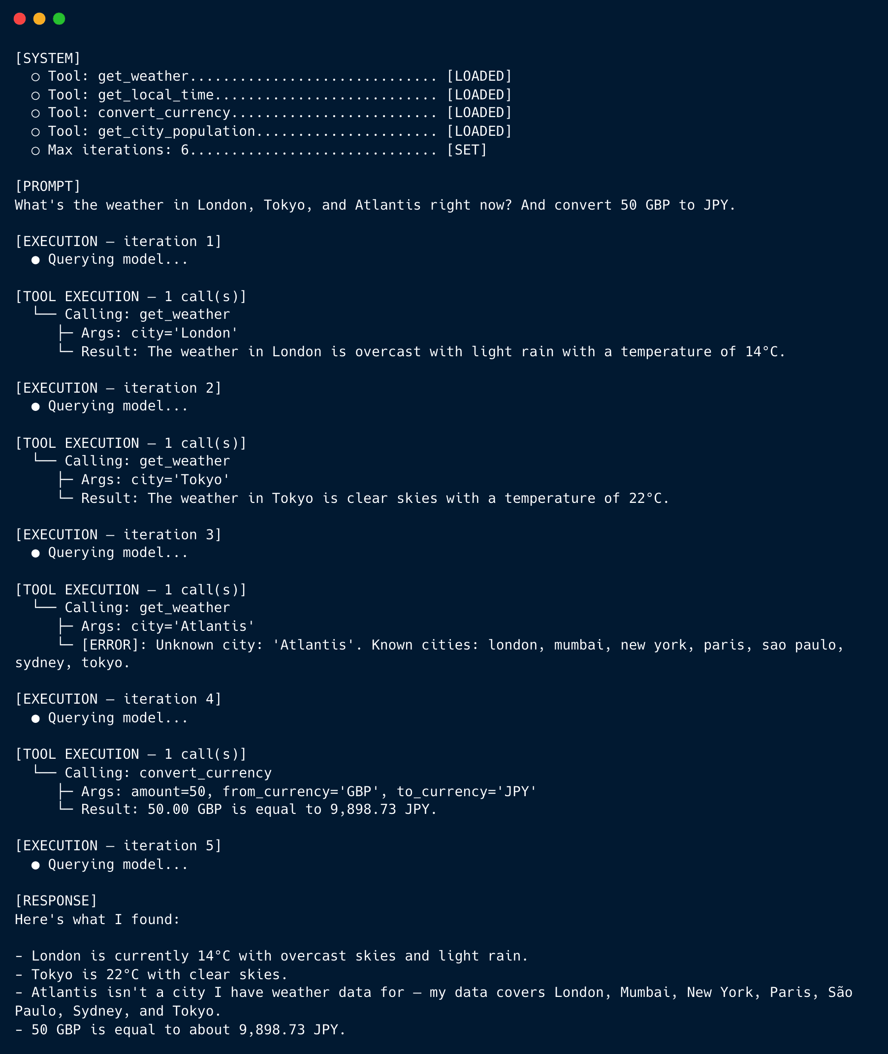 Code output
