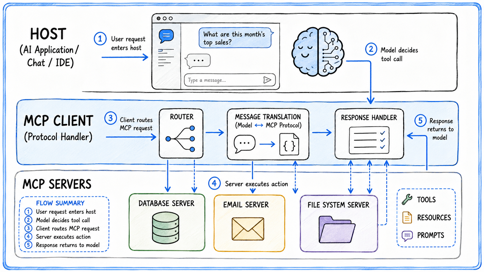 MCP Host, Clients, and Server